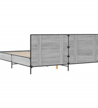 Bettgestell Grau Sonoma 200x200 cm Holzwerkstoff und Metall
