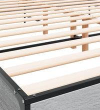 Bettgestell Grau Sonoma 200x200 cm Holzwerkstoff und Metall