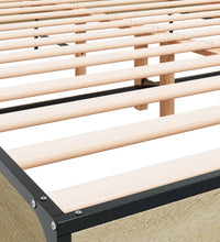 Bettgestell Sonoma-Eiche 120x190 cm Holzwerkstoff und Metall