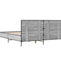 Bettgestell Grau Sonoma 120x190 cm Holzwerkstoff und Metall