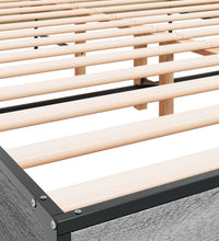 Bettgestell Grau Sonoma 120x190 cm Holzwerkstoff und Metall