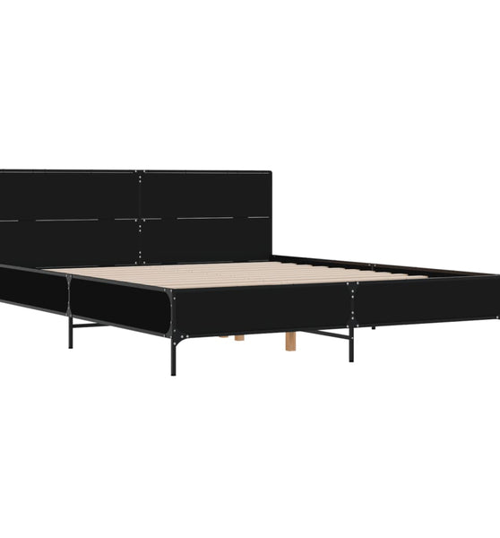 Bettgestell Schwarz 135x190 cm Holzwerkstoff und Metall