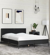 Bettgestell Schwarz 135x190 cm Holzwerkstoff und Metall