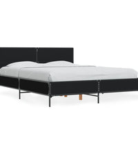 Bettgestell Schwarz 135x190 cm Holzwerkstoff und Metall