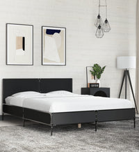 Bettgestell Schwarz 140x190 cm Holzwerkstoff und Metall