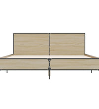 Bettgestell Sonoma-Eiche 140x190 cm Holzwerkstoff und Metall