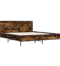 Bettgestell Räuchereiche 140x190 cm Holzwerkstoff und Metall