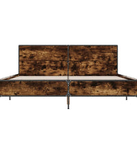 Bettgestell Räuchereiche 140x190 cm Holzwerkstoff und Metall