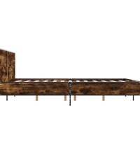 Bettgestell Räuchereiche 140x190 cm Holzwerkstoff und Metall