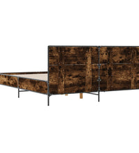 Bettgestell Räuchereiche 140x190 cm Holzwerkstoff und Metall