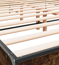 Bettgestell Räuchereiche 140x190 cm Holzwerkstoff und Metall