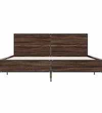 Bettgestell Braun Eichen-Optik 140x190 cm Holzwerkstoff Metall