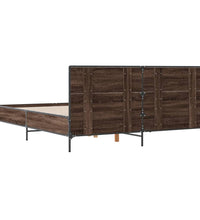 Bettgestell Braun Eichen-Optik 140x190 cm Holzwerkstoff Metall