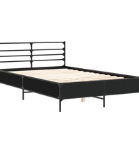 Bettgestell Schwarz 120x200 cm Holzwerkstoff und Metall