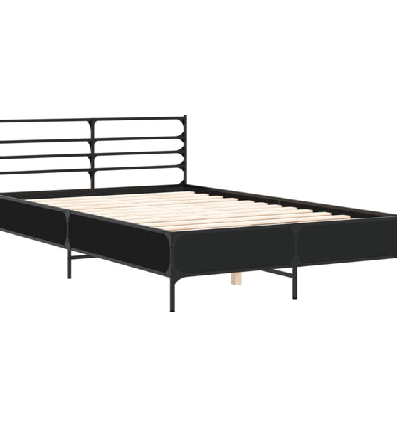Bettgestell Schwarz 120x200 cm Holzwerkstoff und Metall