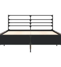 Bettgestell Schwarz 120x200 cm Holzwerkstoff und Metall