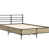 Bettgestell Sonoma-Eiche 120x200 cm Holzwerkstoff und Metall