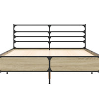 Bettgestell Sonoma-Eiche 120x200 cm Holzwerkstoff und Metall