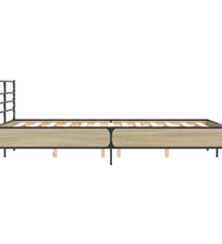 Bettgestell Sonoma-Eiche 120x200 cm Holzwerkstoff und Metall