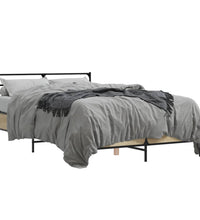 Bettgestell Sonoma-Eiche 120x200 cm Holzwerkstoff und Metall