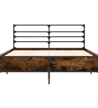 Bettgestell Räuchereiche 120x200 cm Holzwerkstoff und Metall