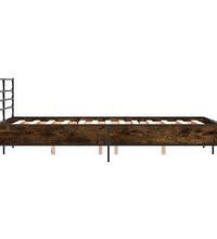 Bettgestell Räuchereiche 120x200 cm Holzwerkstoff und Metall