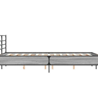 Bettgestell Grau Sonoma 120x200 cm Holzwerkstoff und Metall