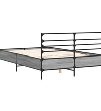 Bettgestell Grau Sonoma 120x200 cm Holzwerkstoff und Metall