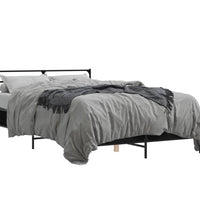 Bettgestell Schwarz 140x200 cm Holzwerkstoff und Metall