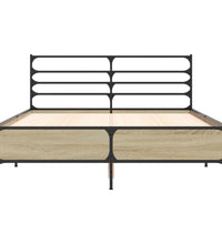 Bettgestell Sonoma-Eiche 140x200 cm Holzwerkstoff und Metall
