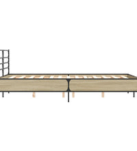 Bettgestell Sonoma-Eiche 140x200 cm Holzwerkstoff und Metall