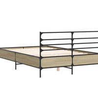 Bettgestell Sonoma-Eiche 140x200 cm Holzwerkstoff und Metall