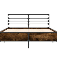 Bettgestell Räuchereiche 140x200 cm Holzwerkstoff und Metall
