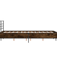 Bettgestell Räuchereiche 140x200 cm Holzwerkstoff und Metall