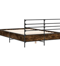 Bettgestell Räuchereiche 140x200 cm Holzwerkstoff und Metall