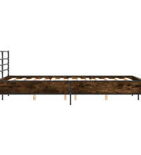 Bettgestell Braun Eichen-Optik 140x200 cm Holzwerkstoff Metall