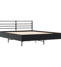Bettgestell Schwarz 150x200 cm Holzwerkstoff und Metall
