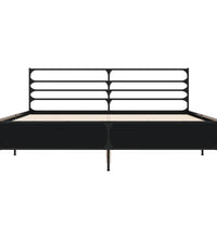 Bettgestell Schwarz 150x200 cm Holzwerkstoff und Metall