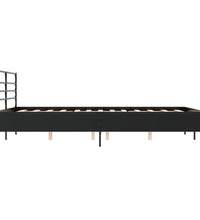 Bettgestell Schwarz 150x200 cm Holzwerkstoff und Metall