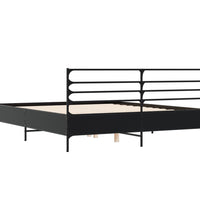 Bettgestell Schwarz 150x200 cm Holzwerkstoff und Metall