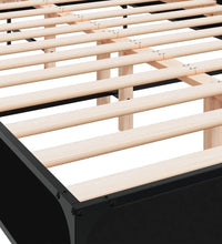 Bettgestell Schwarz 150x200 cm Holzwerkstoff und Metall