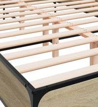 Bettgestell Sonoma-Eiche 150x200 cm Holzwerkstoff und Metall