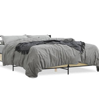 Bettgestell Sonoma-Eiche 150x200 cm Holzwerkstoff und Metall