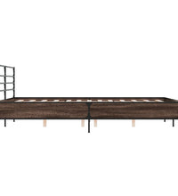 Bettgestell Räuchereiche 150x200 cm Holzwerkstoff und Metall