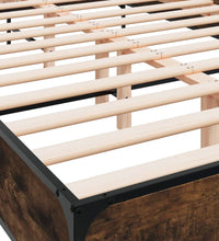 Bettgestell Räuchereiche 150x200 cm Holzwerkstoff und Metall