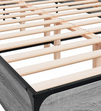 Bettgestell Grau Sonoma 150x200 cm Holzwerkstoff und Metall