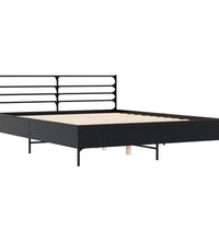 Bettgestell Schwarz 160x200 cm Holzwerkstoff und Metall
