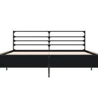Bettgestell Schwarz 160x200 cm Holzwerkstoff und Metall