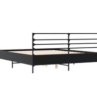 Bettgestell Schwarz 160x200 cm Holzwerkstoff und Metall
