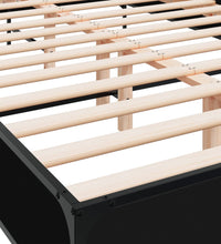 Bettgestell Schwarz 160x200 cm Holzwerkstoff und Metall